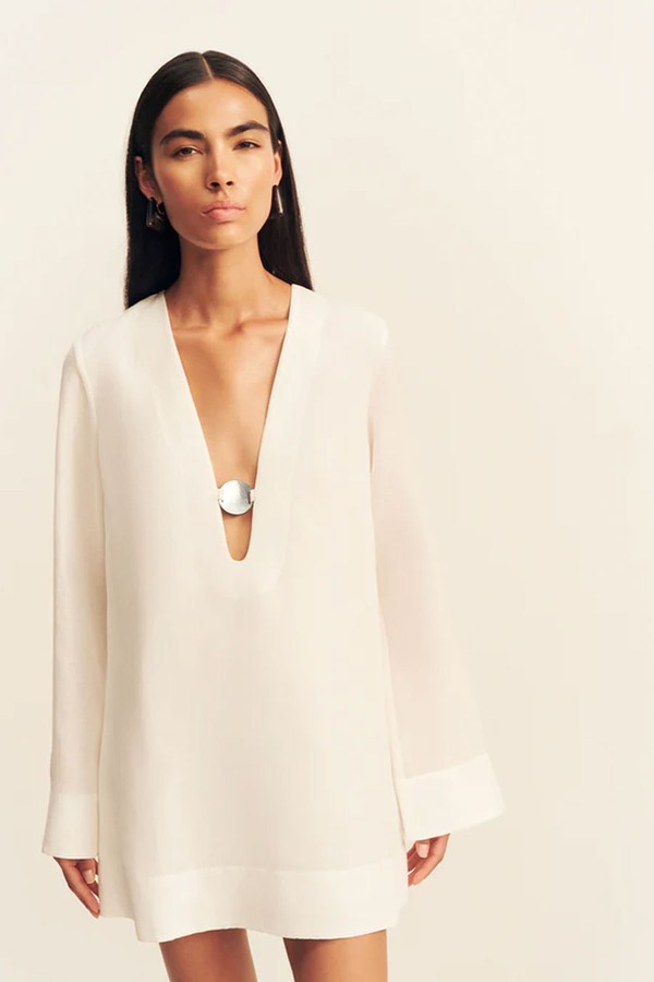 Paloma Plunged Long Sleeve Mini Dress from Shona Joy