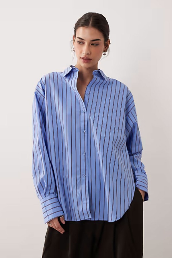 Jamie Oversized Poplin Stripe Shirt  from JJXX