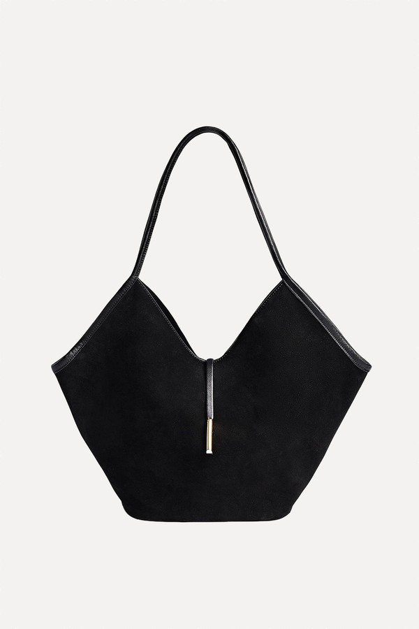 Big Triangular Suede Tote from NA-KD