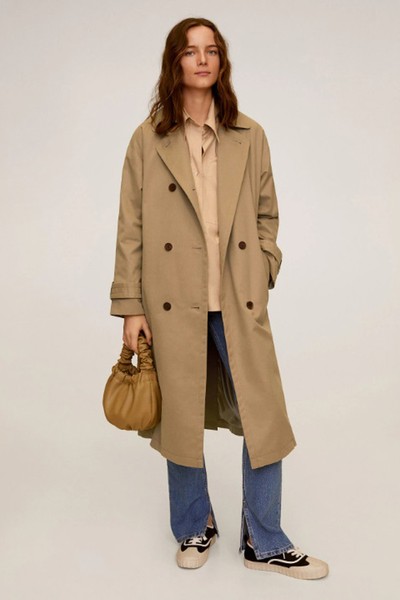 Buttoned Long Trench from Mango