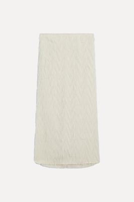 Long Frayed Skirt With Back Slit from Massimo Dutti