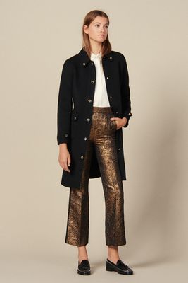 Flared Brocade Tailored Trousers