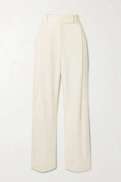 Pleated Cotton Corduroy Straight Leg Pants from Totême