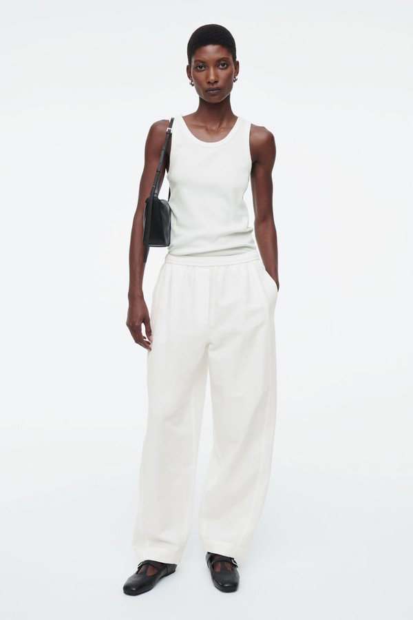 Barrel-Leg Cotton Trousers from COS