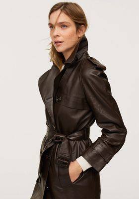100% Leather Trench from Mango