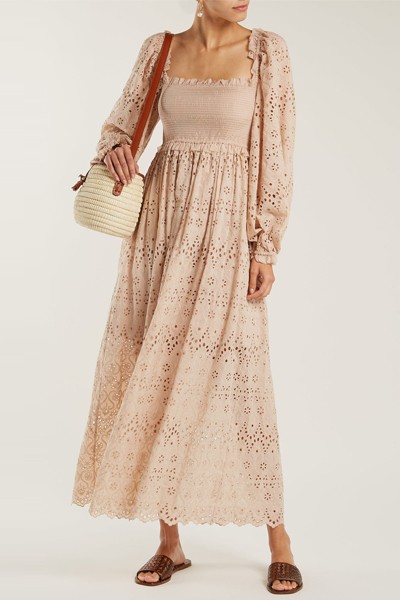 Bayou Blouson Broderie-Anglaise Cotton-Blend Dress from Zimmermann