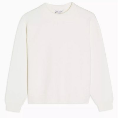 Ivory Plain Knitted Sweatshirt
