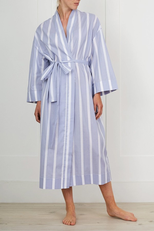 Powder Blue Stripe Robe from Honna