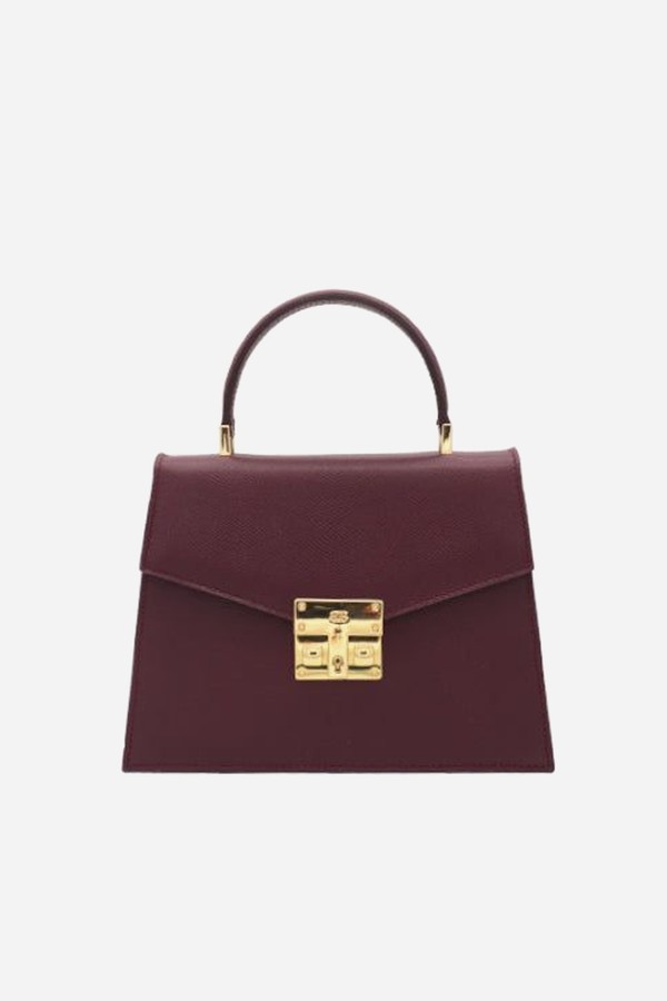 Odette Mini Dolomite Pebble Print Calf Leather Handbag