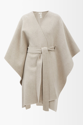 Toba Wool Blend Belted Cape from The Row