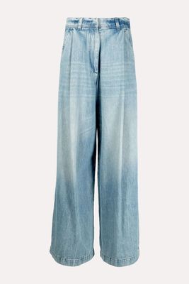 Pleated Wide-Leg Jeans from Brunello Cucinelli