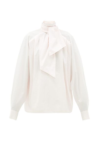 Pleated High-Neck Blouse from Matthew Adams Dolan