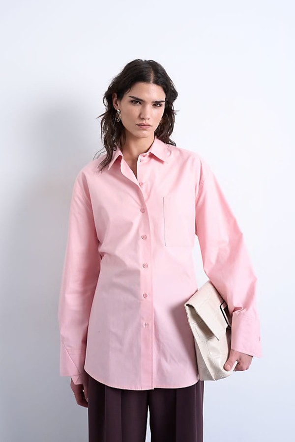 Darted Cuff Oversized Shirt from Topshop