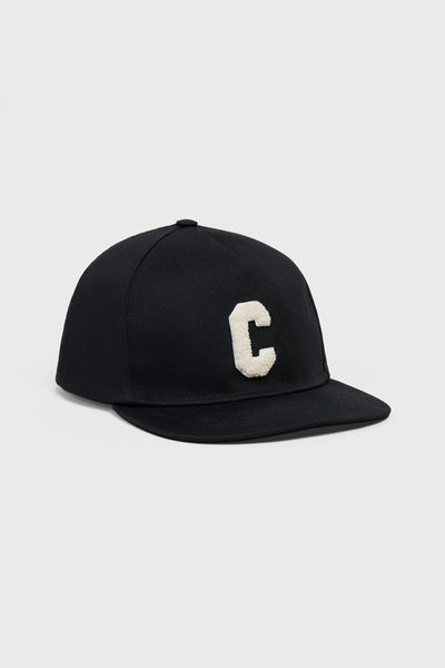 Initial Snapback Cap In Cotton Black from Celine