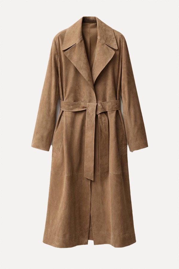 Belted Suede Trench Coat from Mango