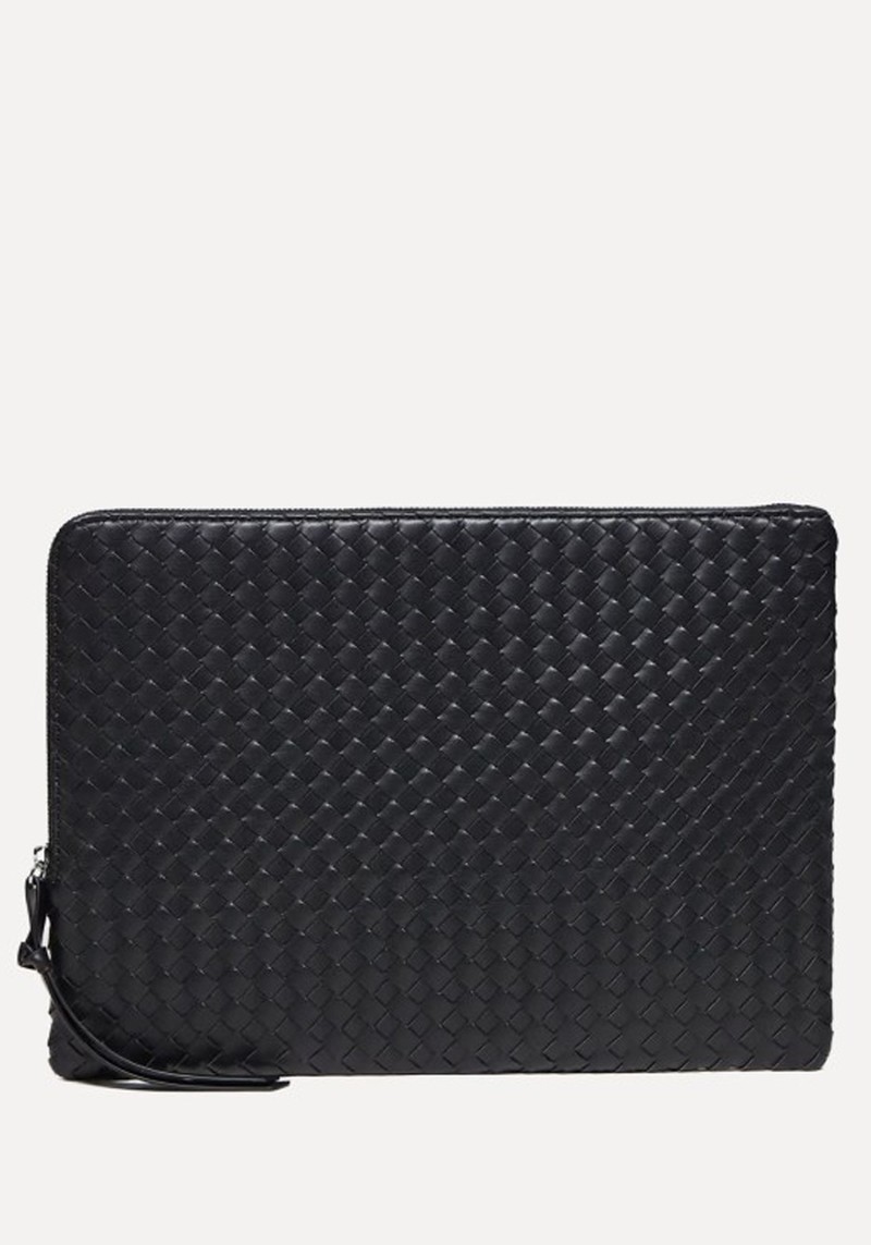 Faux Leather Braided Weave Laptop Case 