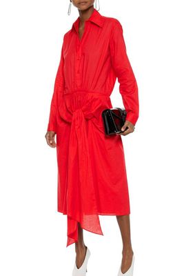 Tie-Front Cotton-Poplin Shirt Dress from Tome