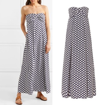 Bow-Embellished Polka-Dot Chiffon Maxi Dress from J.Crew