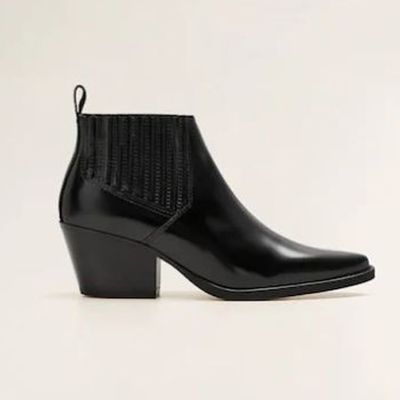 Leather Pointed Ankle Boots from Mango