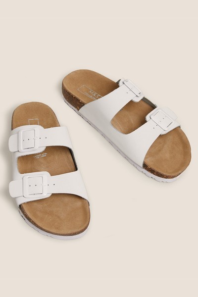 Leather Two Strap Sandals