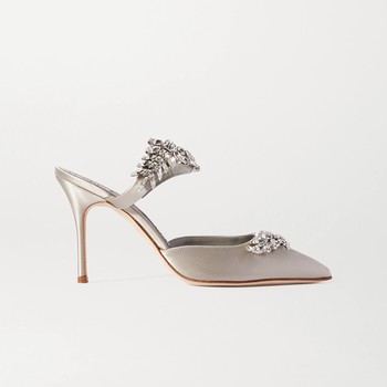 Lurum Crystal-Embellished Satin Mules