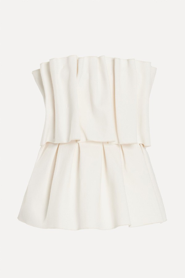 Ruffled Stretch-Crepe Strapless Top  from House of Dagmar