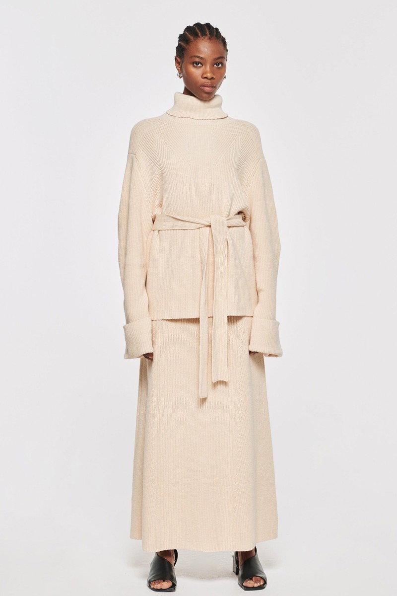 Mysti Fluted Midaxi Knitted Skirt 