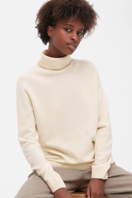 100% Cashmere 3D Knit Seamless Turtleneck Jumper from Uniqlo