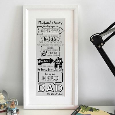 Typographic Story Of My Dad Print from Letterfest