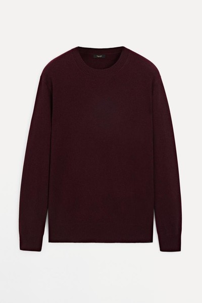 Wool & Cashmere Knit Sweater With Crew Neck from Massimo Dutti