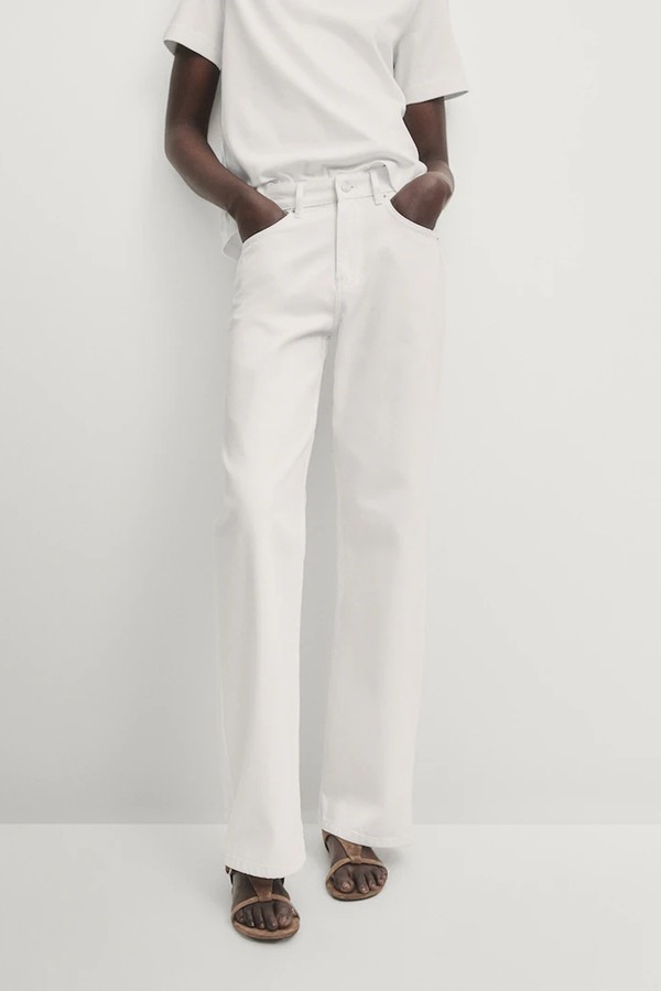 Mid-Rise Wide-Leg Full Length Jeans from Massimo Dutti