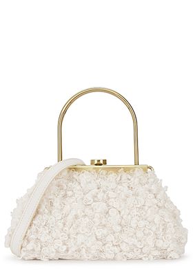 Estelle Mini Ivory Faux-Shearling Top Handle Bag from Cult Gaia