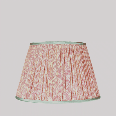 Pink Diamond Geometric Pleated Silk Lampshade from Penny Morisson