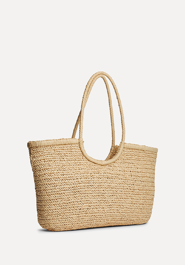 Raffia Textured Logo Tote Bag*