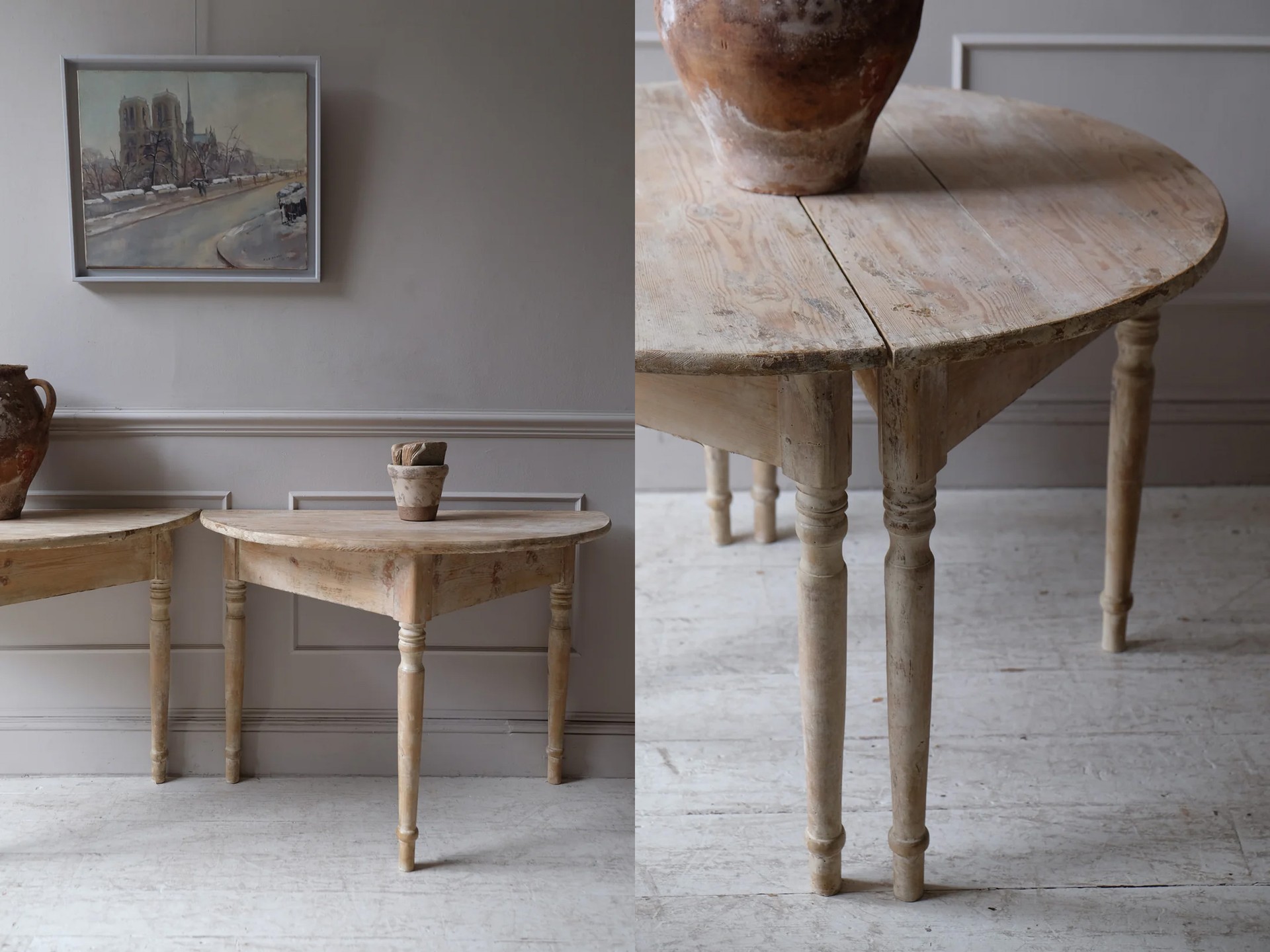 Pair of 19th C. French Demi Lune Tables from Maison Artefact