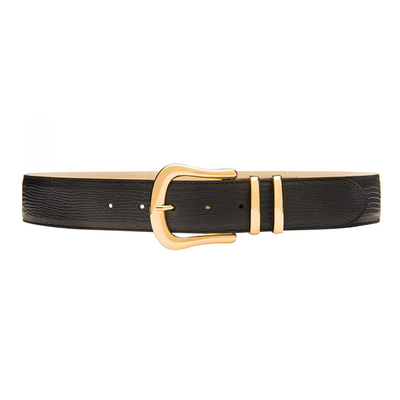 Marina Lizard-Effect Leather Waist Belt from Black & Brown