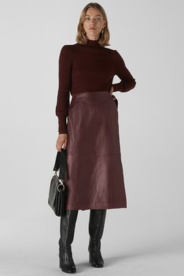 Selina Leather Wrap Skirt from Whistles