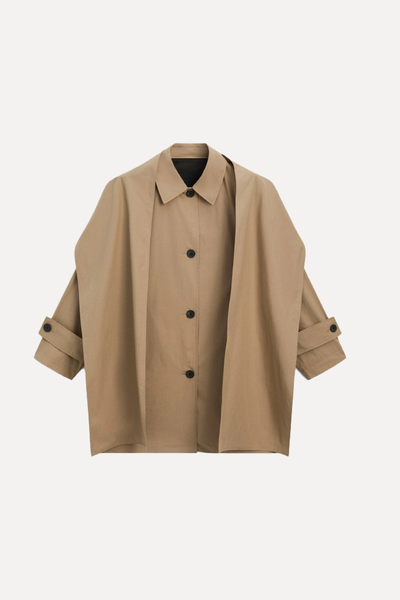 Cotton Trench Coat With Scarf