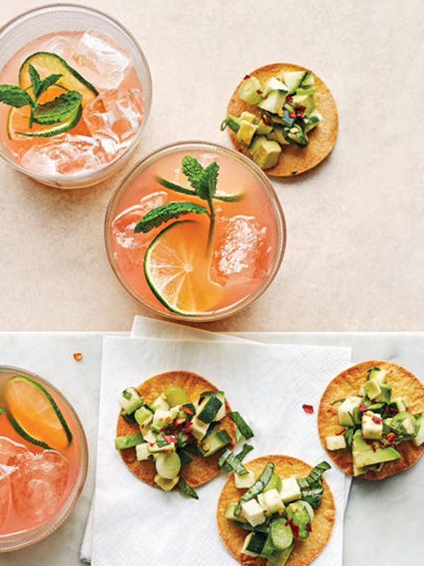 Gin Paloma Cocktails With Tostadas