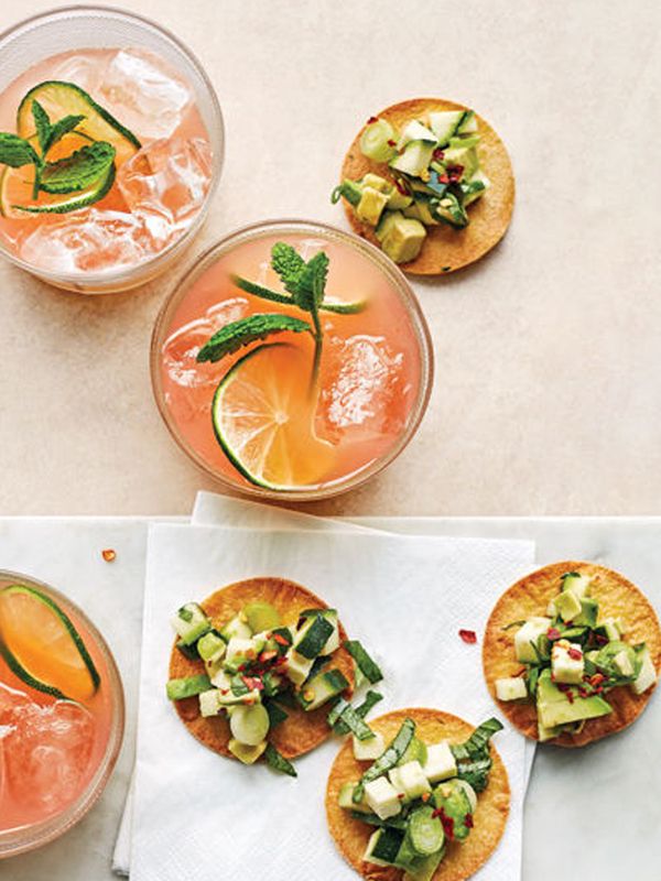Gin Paloma Cocktails With Tostadas