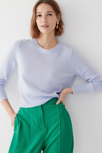 Cropped Cashmere Crewneck Sweater