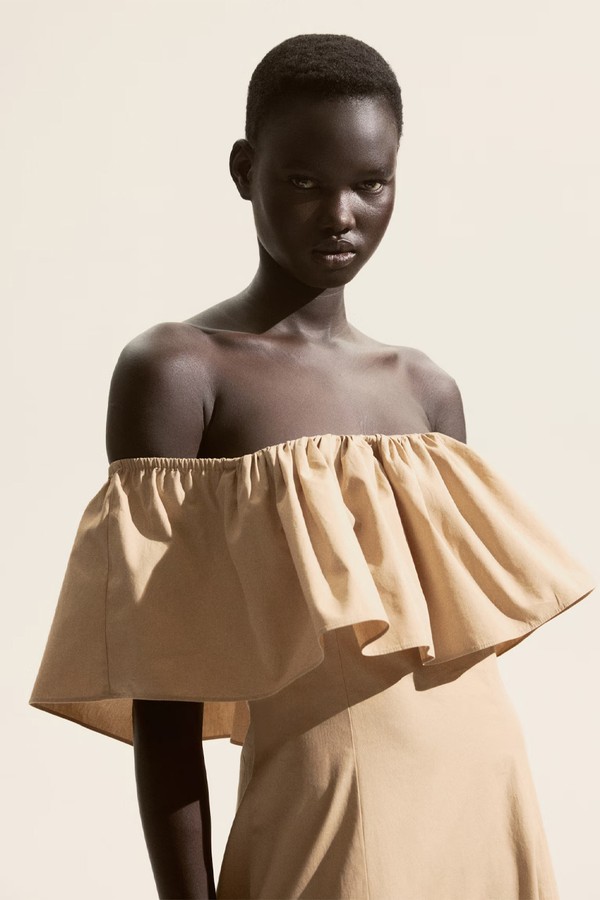 Flounced Off-The-Shoulder Dress