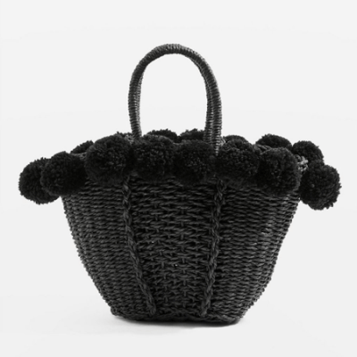 Sia Pom Pom Straw Shopper