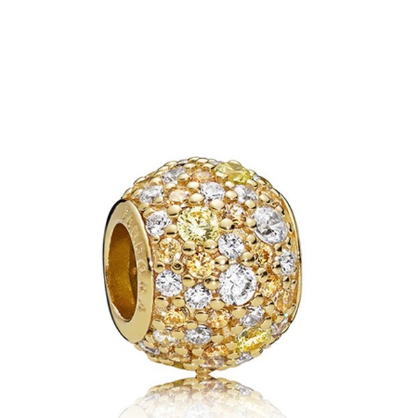 Golden Mix Pave Ball Charm