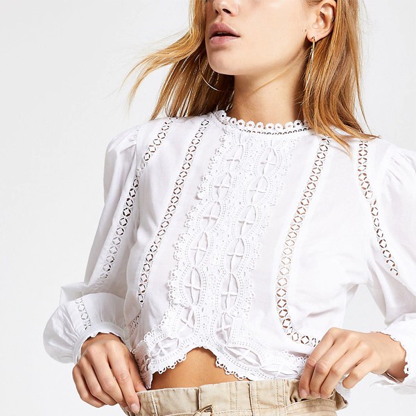 White Lace Crop Top