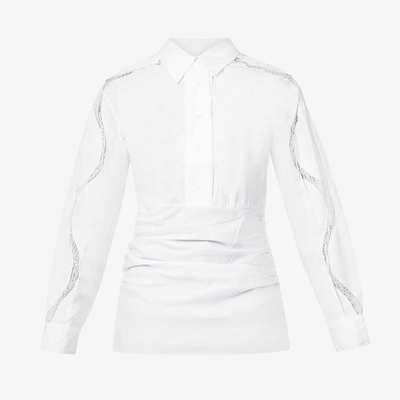 Cummerbund Gathered-Waist Drawstring Cotton Shirt from Christopher Esber