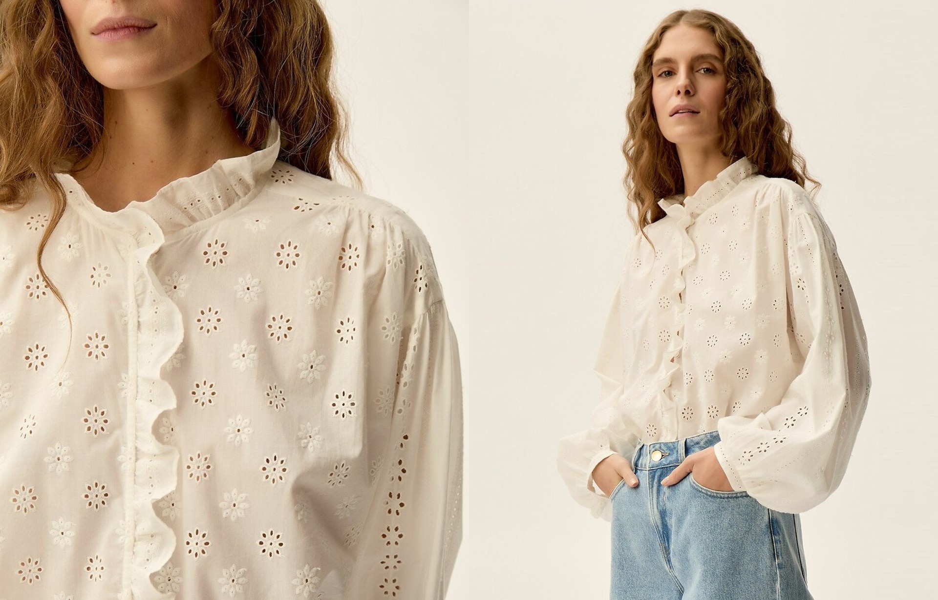 Embroidered Blouse With Loose Sleeves from Des Petits Hauts