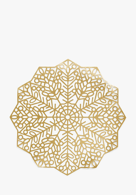 Snowflake Cut-Out Placemats, Set of 2, Gold from John Lewis