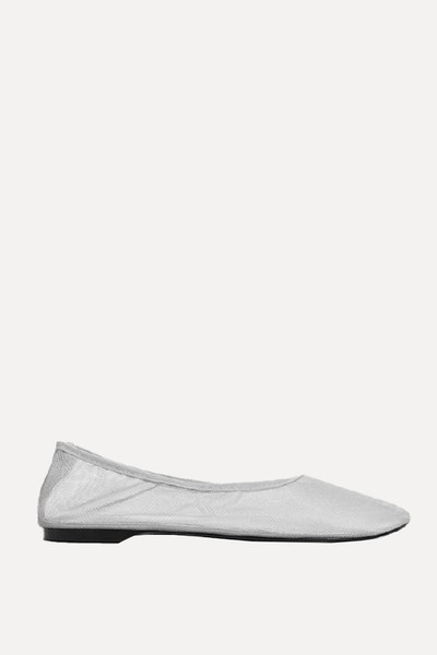 Semi-Transparent Mesh Ballet Flats from Mango