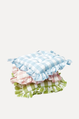 Gingham Ruffle Seat Pad Cushion  from Mrs. Alice